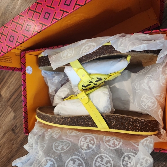 NIB Tory Burch Miller Cloud Soft Patent leather And Cork Sandal - Picture 6 of 6